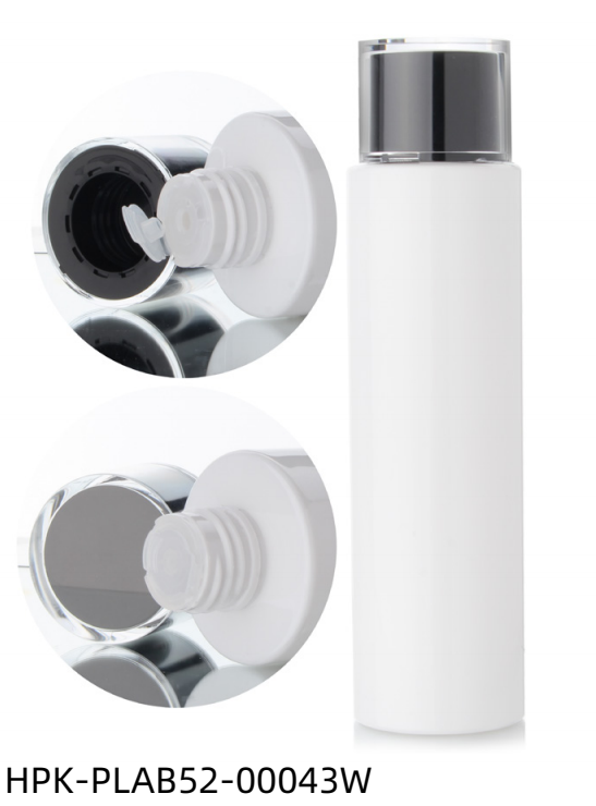 White Plastic Bottle with Inner Plug
